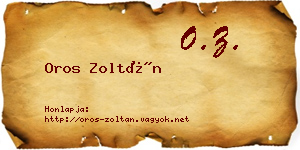 Oros Zoltán névjegykártya