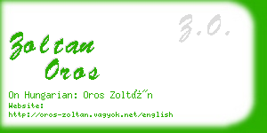 zoltan oros business card